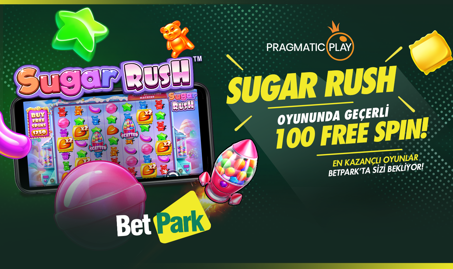 100 Sugar Rush FreeSpin